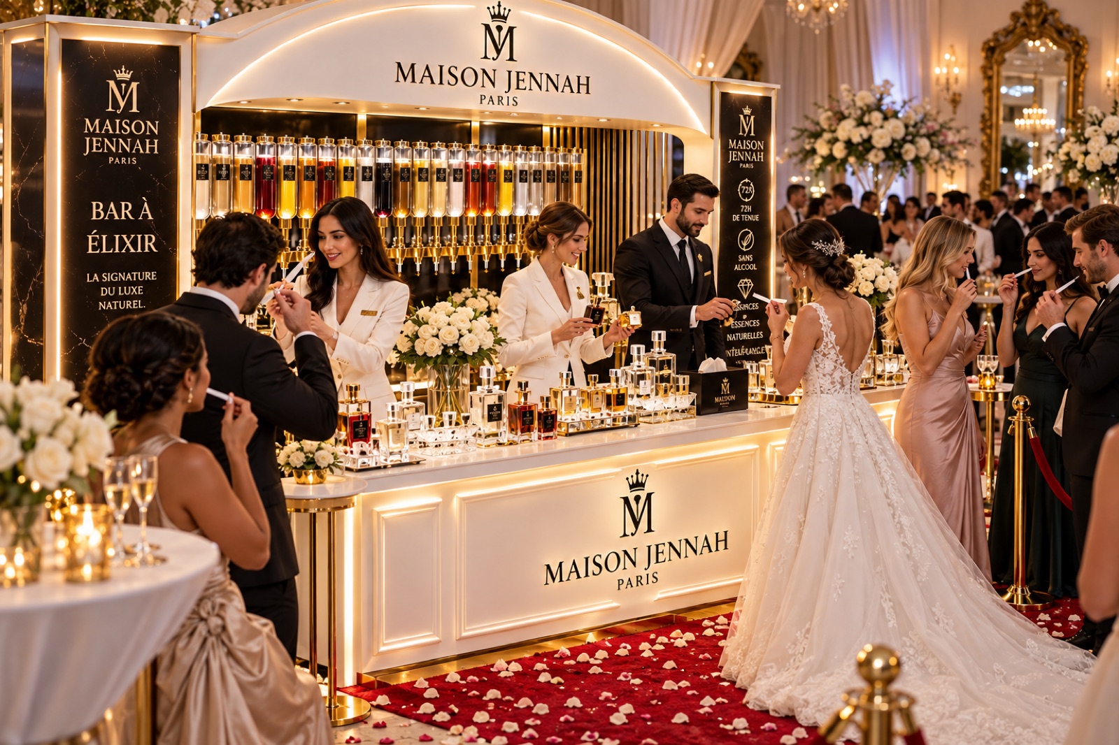Bar à Élixir Maison Jennah avec les mariés et invités